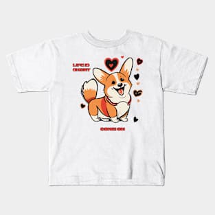 Life is Short, Corgi On! - Cute Corgi T-Shirt Design Kids T-Shirt